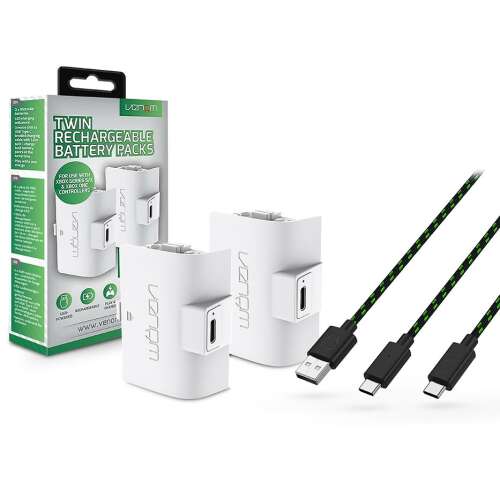 Venom VS2872 Xbox Series X & S rechargeable battery pack, white, 2 pack, with 3m charging cable