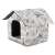 Kutyaház és macska ház, 37x35x41cm, Párizsi minta, bézs és fekete