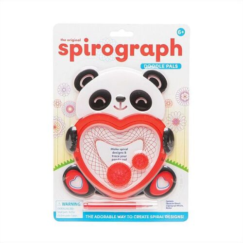 Spirográf Doodle Pals Panda Mini Kreatív Rajzkészlet, készíts spirális mintákat fogaskerekekkel és egy panda alakú sablonnal - PlayMonster