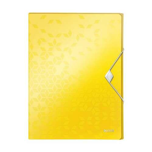 LEITZ Wow Jumbo A4 yellow elastic folder, 30mm spine
