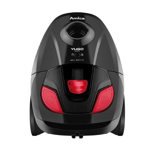 Vysávač Amica Yugo VM1043, pohľad spredu, čierna a červená