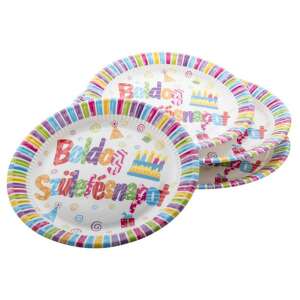 23 cm "Boldog születésnapot" papír tányér 58169565 