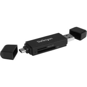 StarTech.com SDMSDRWU3AC kártyaolvasó USB 3.2 Gen 1 (3.1 Gen 1) Type-A/Type-C Fekete 109979768 - Külső kártyaolvasó