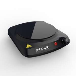 Brock HPI 3001 BK 1200W egyzónás infravörös elektromos főzőlap, fekete, dőlt nézet - Brock Electronics