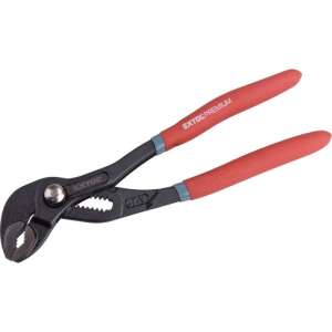 EXTOL PREMIUM clește pentru pompă de apă, 250mm, CrV50, deschidere max 36 mm, mâner cu burete, suport de hârtie cu cârlig pentru scule 109981905 - Clește