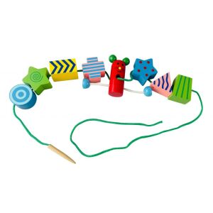 Fa gyöngyfűző szett: Aufgefädelte Holzperlen - Bastelperlen & Zubehör