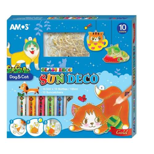 AMOS -Üvegmatrica festék készlet +12db Állatos fényvarázsforma 109983532