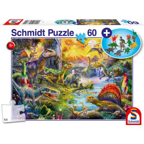 Schmidt Puzzle Dinoszauruszok 60 darabos doboz.
