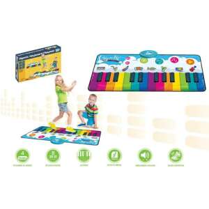 Madej Regenbogen Klavier Matte für Kinder - Interaktive musikalische Spielmatte mit 8 Instrumenten und 24 Tasten - Musikinstrumente zum Spielen