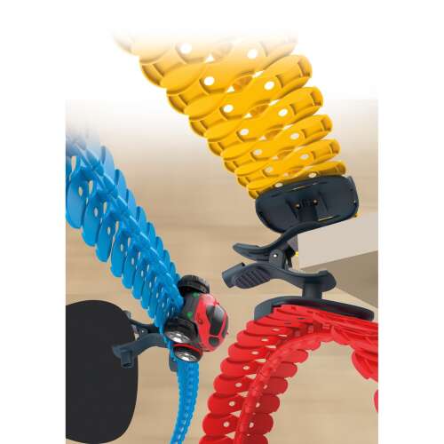 Zestaw mocujący Smoby FleXtreme, pokazujący tor, klipsy i samochód