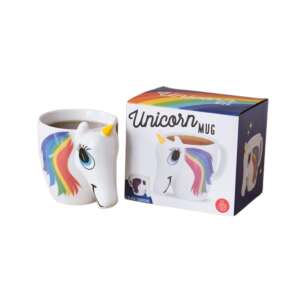 Daumen hoch! Einhorn-förmige, wärmeempfindliche Keramiktasse 300ml - Weiß 109994474 - Füttern