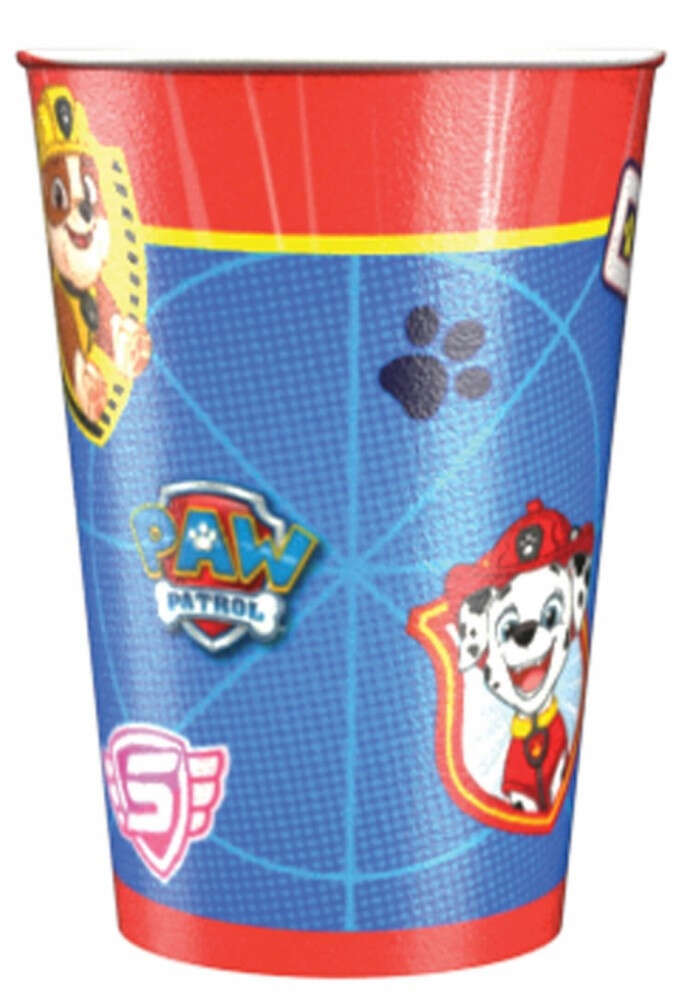 Set 8 pahare carton, multicolor, 250 ml, Paw Patrol