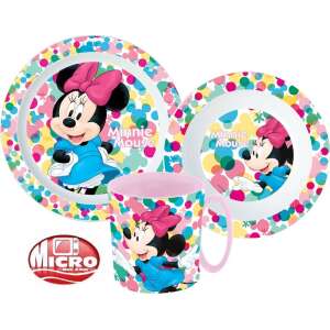Disney Minnie étkészlet, micro műanyag szett 39474884 Gyerek tányér, evőeszköz, étkészlet
