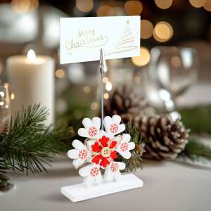 Držiak na menovky - so štipcom - ľadový kryštál - 8,8 x 8,8 cm 110005115 - Menovky na stoly