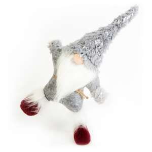 Gnom scandinav de Crăciun gri cu barbă albă și pantofi roșii, 26 x 8 x 48 cm - Nonbrand Decorațiuni de Crăciun