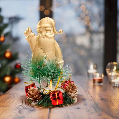 Adventi dekoráció - mécsestartóval - réz, Mikulás - 8 x 13 cm 110005585