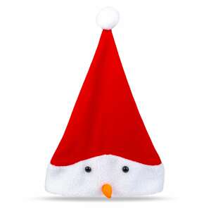 Piros-fehér hóember Mikulás sapka narancssárga orral - Mikulás jelmez