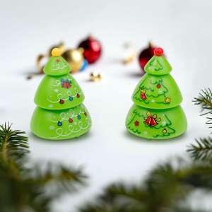 Две коледни елхи с функция за връщане назад, зелени, празничен дизайн, коледни украси - Nonbrand Коледна украса