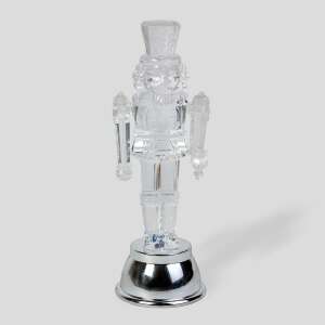 Figurină spărgător de nuci cu iluminare LED, RGB cu schimbare de culoare, decorațiune de Crăciun, acril transparent - Nonbrand Decorațiuni de Crăciun