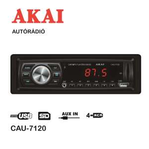 Radio auto AKAI CAU-7120, cititor de carduri SDM/MMC, port USB 2.0, 4x25 W, display LED