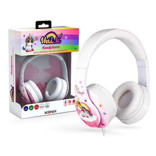 Детски слушалки Konix Unik Be Magic с микрофон, дизайн еднорог