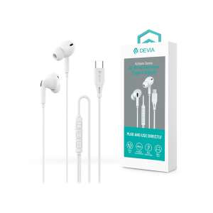 Slúchadlá do uší Devia Kintone Series A2 biele Type-C s mikrofónom a ovládaním hlasitosti - Devia