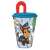 Kubek ze słomką Paw Patrol Chase All Right, 430 ml, plastikowy, niebieski, czerwony, gwiazdki, kreskówka