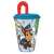 Kubek ze słomką Paw Patrol Chase All Right, 430 ml, plastikowy, niebieski, czerwony, gwiazdki, kreskówka