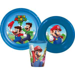 Super Mario étkészlet, műanyag szett 39475602 Gyerek tányérok, evőeszközök, étkészletek