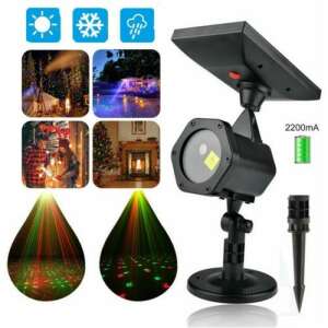 Solárny Vianočný Laserový Svetelný Projektor s červenými a zelenými svetlami, viacero príkladov použitia - Vonkajšie vianočné ozdoby
