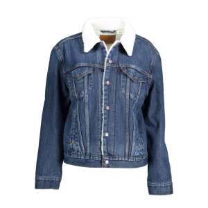 Levi's bunda, džínsový trucker so sherpa kožušinou a náprsnými vreckami XL INTL Navy Blue 110068176 - Dámske oblečenie