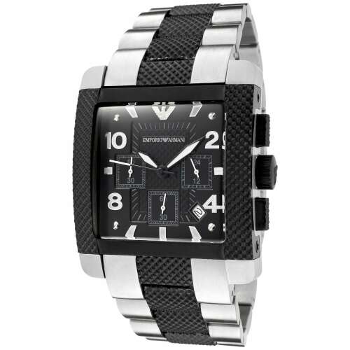 Emporio Armani AR5842 férfi karóra fekete számlappal és rozsdamentes acél szíjjal - Armani