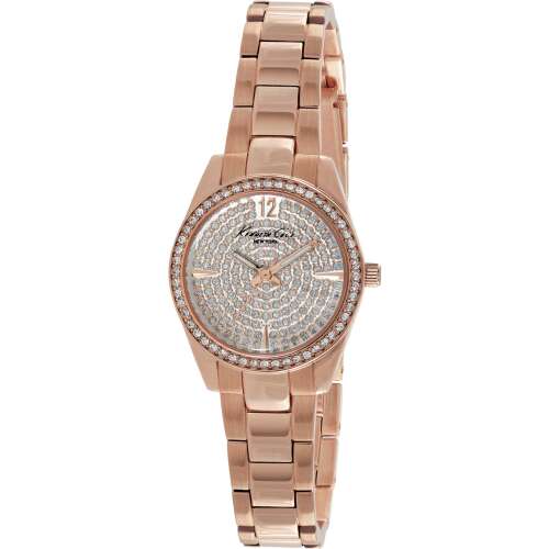 Kenneth Cole New York IKC0005 női karóra, rózsaarany rozsdamentes acél szíjjal, ovális számlappal és kristály díszítéssel - Kenneth Cole