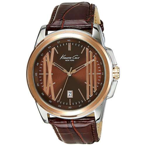 Kenneth Cole IKC8096 férfi karóra barna bőrszíjjal és rózsaarany részletekkel - Kenneth Cole