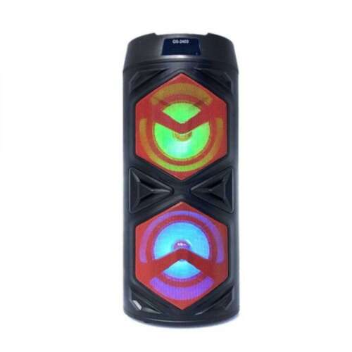 Głośnik Bluetooth Kimiso Super Bass Karaoke QS-2403, czarny, z oświetleniem LED