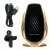 Gold wireless car phone holder with automatic sensor, Qi charging, complete set