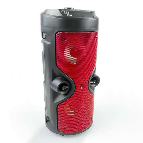 Super Bass przenośny 30W bezprzewodowy głośnik Bluetooth czerwony, ZQS-4226, z oświetleniem LED, mikrofonem, kartą TF, USB, AUX, radiem FM i funkcją karaoke