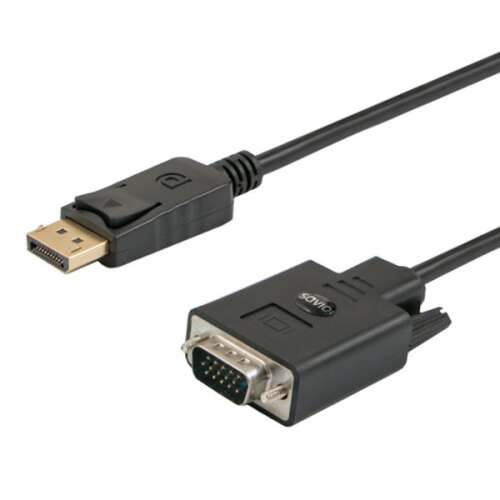Cablu Savio DisplayPort - D-Sub (VGA) 1,8m negru (SAVIO CL-92)