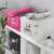 LEITZ Click&Store A4 storage boxes, pink and white, on shelf