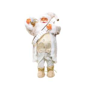 Decoratiune elegantă de Crăciun Moș Crăciun albă și aurie (60 cm), cu sac de cadouri - Nonbrand Decorațiuni de Crăciun