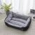 Purlov black and grey dog bed in a home setting.