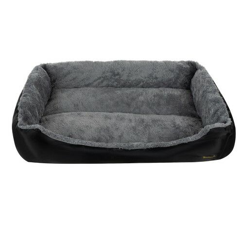 Purlov black and grey dog bed, 60x45cm, empty.