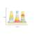 Дървена играчка за подреждане Tooky Toy Shape Tower за бебета, с 3 различни кули с различни форми и цветове, опаковка с информация за размера