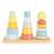 Дървена играчка за подреждане Tooky Toy Shape Tower за бебета, с 3 различни кули с различни форми и цветове
