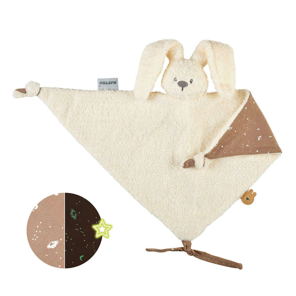 E-shop NATTOU Maznáčik maxi Lapidou Teddy Glow vanilkový 65 x 40 cm, 0 m+