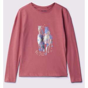 Дълга ръкавица за момичета Blue Seven с принт на коне, размер 4-5 години - Мода и обличане