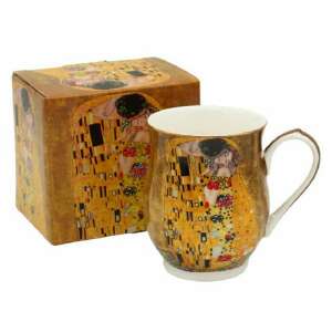 Klimt A Csók porcelán bögre kanállal - 350ml ajándék bögre - Klimt