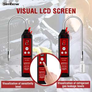 Detector de scurgeri de agent frigorific Simbow de înaltă precizie cu ecran LCD, afișând vizualizarea nivelului de sensibilitate și a nivelului de scurgeri de gaz frigorific - Detectoare de fum