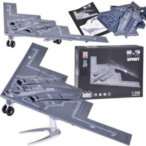Set de construcție avion bombardier B-2 Spirit scară 1:200 Colecție modele din blocuri - Colaj care prezintă modelul asamblat, piesele și ambalajul - Jocuri de constructie - Lego
