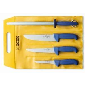 Dick Ergogrip 4-teiliges Einsteigerset, beinhaltet ein Knochenmesser, ein Ausbeinmesser, ein Filetiermesser und ein Schleifstahl - Dick